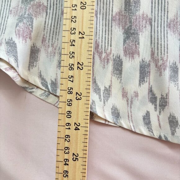 joie - 3/4 Sleeve Silk Blouse - Cream/Gray/Purple - Size XS - Picture 5 of 9